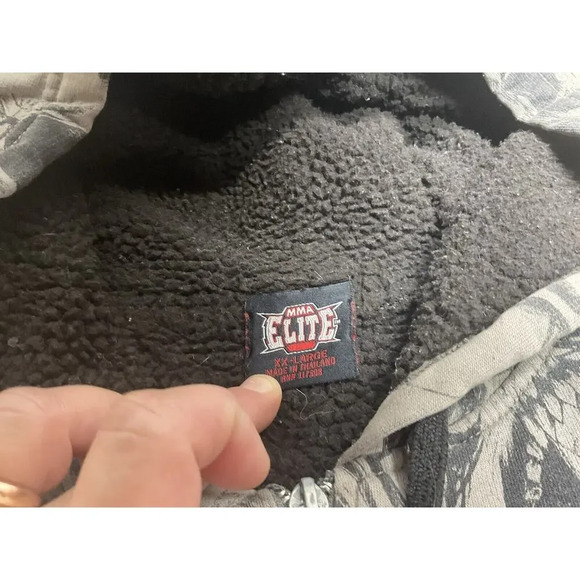 MMA Elite Full Zip Hoodie Men’s Size 2XL Skulls Aop Graphic Sherpa Y2K - Picture 7 of 12